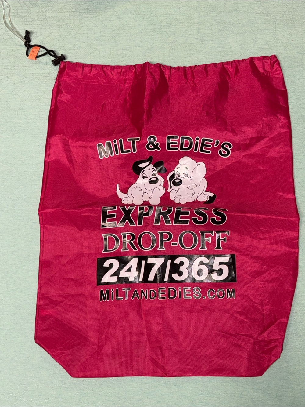 Laundry bag with drawstring top, durable 27 x 21 ergo2go Milt & Eddie’s Burbank